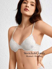 Ocili 印有花卉灰色字母的女式胸罩 - 淺灰色 - 查看 1