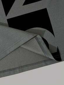 Manfinity Roughcore Men Geometric King Letter Graphic Pattern Short Sleeve T-Shirt, For Going Out, For Husband - Grey - View 4