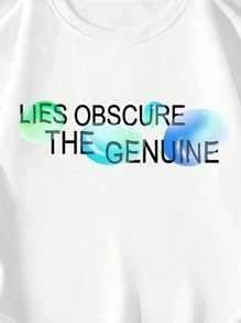 Men'S Bubble Slogan Printed Sweatshirt - White - View 5