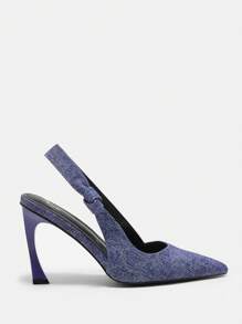 SHEIN BIZwear Women's Blue Ankle Strap High Heel Pumps