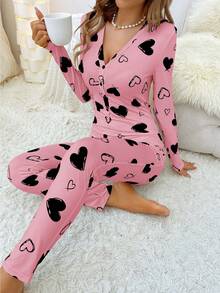 Women's Heart Printed Pajama