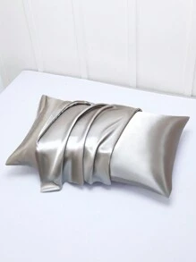 2 Vỏ Gối Màu Xám Đậm, Vỏ Gối Giường Polyester Tối Giản Cho Gia Đình - Màu xám đen - Xem 7