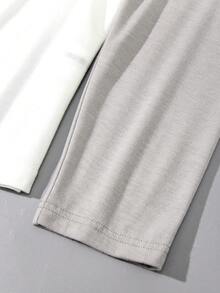 SHEIN 男童拼色長袖插肩袖t卹 適合春夏秋 - 彩色 - 查看 5