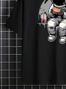 Teen Boy Astronaut Print Short Sleeve T-Shirt