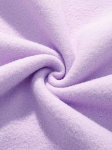 印字帽t加大尺碼,袋鼠口袋,暖和內裡和拉線設計 - 紫色 - 查看 4