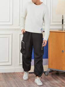 RueChic Men'S Cargo Pants - Black - View 4