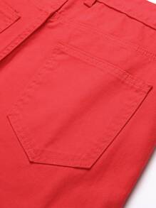 Nam Đỏ  Quần legging thẳng Với Bên Túi - Đỏ - Xem 5