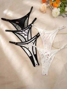Women's Plus Size Strawberry Print Panties (5pcs/Pack) - Multicolor - View 2