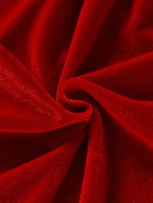 女嬰雙色前蝴蝶結彼得潘領荷葉袖前蝴蝶結洋裝 - 紅色 - 查看 4