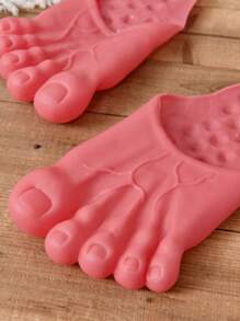 Women's Funny Monster Feet Slippers, Cute Cartoon Novelty Prank Toy Doll Shoes (Amusing Slippers), Realistic Giant Novelty Game Props Shoes - Hot Pink - View 8