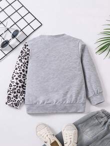 SHEIN Little Girls' Simple & Comfortable Casual Sweatshirt, Autumn And Winter - Multicolor - View 2