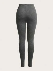 SHEIN EZwear 2pcs Casual Solid Color Elastic Waist Leggings - Multicolor - View 8