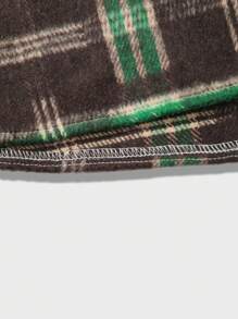 Extended Sizes Men'S Plus Size Plaid Hooded Woolen Jacket