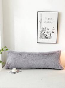 1pair Plain Plush Pillowcase Without Filler