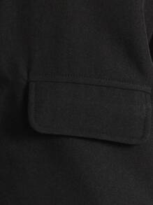 SHEIN Tween Boy Gentleman Two-Piece Suit, Black Notched Lapel Suit Jacket And Pants, Fashionable For Birthday Party, Evening Party, Performance, Wedding - Black - View 4