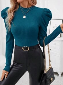 SHEIN Clasi 女士圓領羊腿長袖t卹 - 水鴨藍 - 查看 6