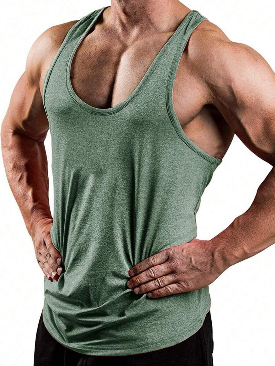 Manfinity Sport PWRUP Camiseta de tirantes de estilo novio para hombre, camiseta sin mangas deportiva, paquete de camisetas sin mangas para entrenamiento, camiseta de gimnasio transpirable