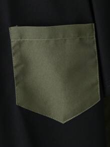 青少年男孩 T 恤和工裝褲套裝,2 件/套 - 軍綠色 - 查看 4