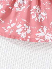 Baby Girls' Summer Cute Mori Style Cap Sleeves Dress With Bowknot Headband Set - Pink - View 6