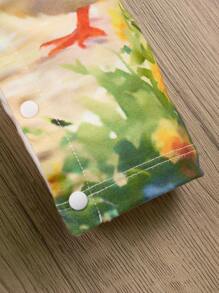 女婴连体衣，乡村风景印花，短袖 - 彩色 - 查看 3