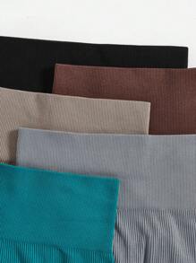 Yoga Basic 女性純色運動緊身褲 - 彩色 - 查看 5