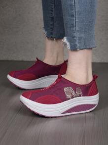 女士厚底鞋,健康鞋,搖搖鞋 - 玫紅色 - 查看 1