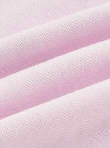 ROMWE Kawaii 女性鹿紋v領t恤 - 粉色 - 查看 3