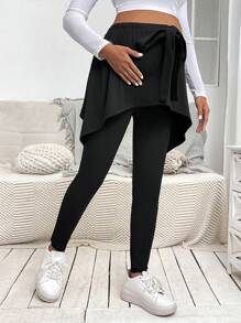 SHEIN Maternity Adjustable Waist 2-In-1 Leggings