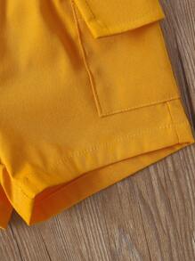 男寶寶時尚休閒沙灘度假風印花背心短褲套裝附口袋春夏