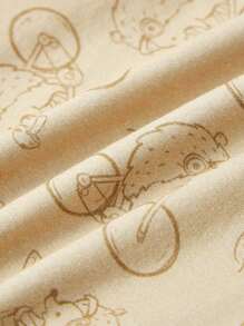 Conjunto de pijama ajustado para bebé niño, parte superior de manga corta y pantalones largos con diseño impreso de erizo, 4 piezas