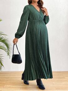 SHEIN Maternity Leopard Print Ruffled Dress