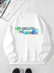 Men'S Bubble Slogan Printed Sweatshirt - White - View 2