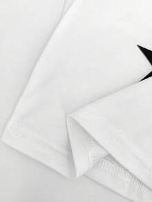 SHEIN Unity 女士星星圖案短袖t恤 - 白色 - 查看 5