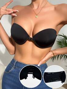 Women's Front Closure Strapless Bra - Black - View 1