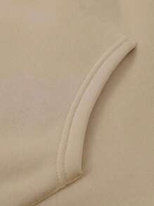 Manfinity Hypemode Loose Fit Men's Hoodie With Letter & Number Prints - Khaki - View 3