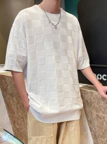 Manfinity Hypemode Men'S Solid Knitwear Sweater - White - View 5