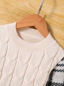 SHEIN Toddler Boys' Plaid Sweater Set