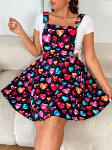 Flirla 大尺寸心形印花連身裙 - 彩色 - 查看 5