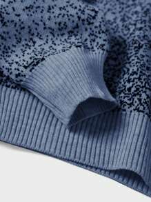 RueChic Men's Mountain Pattern Round Neck Sweater - Blue - View 6