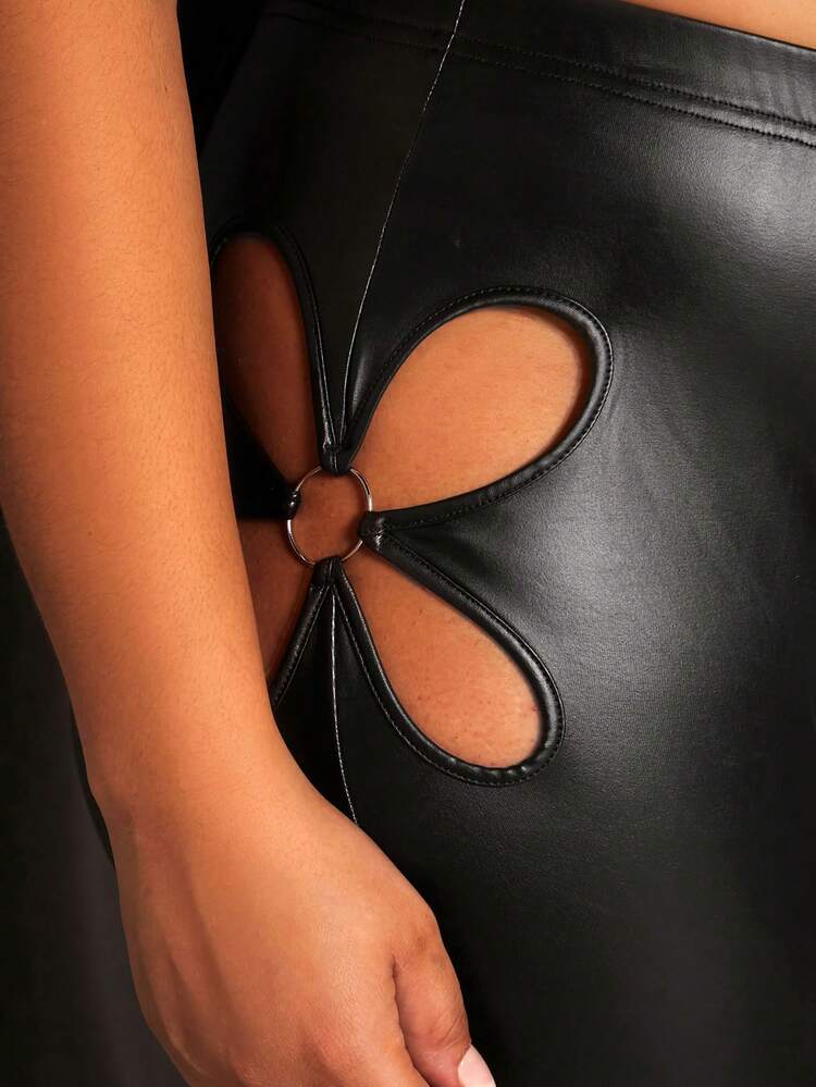 Women'S Plus Size Round Ring Cutout Flared Pants