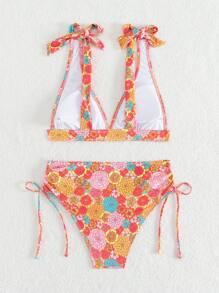Swim Mod Summer Beach Ladies' Floral Printed Bikini Set - Multicolor - View 2