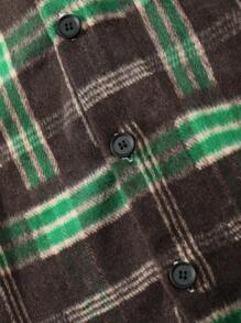 Extended Sizes Men'S Plus Size Plaid Hooded Woolen Jacket