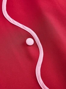 SHEIN DECDS 女裝色塊細節釦子和修邊裙 - 玫瑰紅 - 查看 9