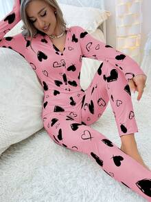 Women's Heart Printed Pajama
