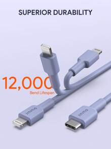 JMMO USB C To Lightning Fast Charging Data Cable,Built To Last & 480Mbps Data Transfer 3.3Ft/1M [ MFi Certified] - Purple - View 5