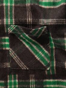 Extended Sizes Men'S Plus Size Plaid Hooded Woolen Jacket