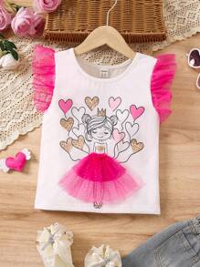 SHEIN 女孩情人節T卹 - 彩色 - 查看 1