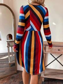 SHEIN LUNE Vòng cổ Sọc Đầm - Nhiều màu - Xem 2