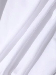 ROMWE MEN Street Life 男士外星人和字母印花拉脈長袖t恤 - 白色 - 查看 3