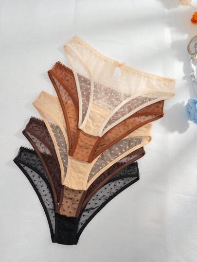 PetitDoll 大码女式性感网眼内裤（5 件/包）